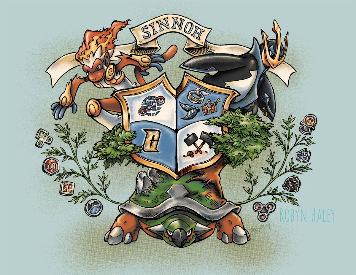 It's Coonae! — heraldry style pokemon type symbols ! —